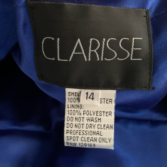 Royal Blue Sequinned Bodice Backless Prom Dress - Picture 7 of 12